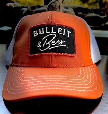 Bulleit Bourbon Frontier Whisky Snapback Ball Cap Trucker Hat Orange & Black NEW picture
