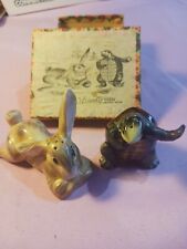 Rare Vintage Turtle And Hare Salt And Pepper Shakers Made In JAPAN ORIG BOX picture