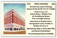 1957 Hotel Kankakee & Restaurant Building Kankakee Illinois IL Vintage Postcard picture
