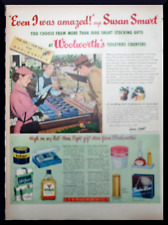 1952 Woolworth's Store Toiletries Counter Gifts Vintage Print Ad Christmas picture