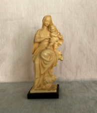 Antique Plaster Virgin Mary Madonna with Baby Jesus Chapel Altar 8