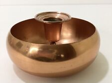 UNIQUE Vintage MCM Copper Single Candle Holder Decor Round Base 5”x2” picture