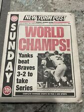 New York Yankees October 27, 1996 World Series Win New York Post Mint picture