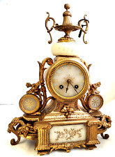 Beautiful 19th C. French Marble & Ormolu Mantel Clock Full working and chiming picture
