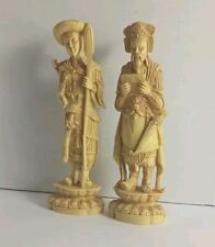 Vintage Asian Alabaster Statues 10.25 inches MCM picture