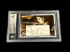 Madonna Ciccone Like A Virgin Singe Signed Autograph Photo Card BAS Beckett Slab picture