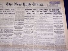 1930 JAN 14 NEW YORK TIMES - HOOVER URGES CONGRESS TO REBUILD DRY LAW - NT 1649 picture