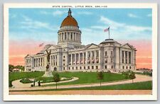 Postcard AR Little Rock State Capitol Linen UNP A6 picture