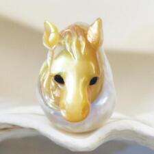 HUGE South Sea Pearl Baroque Mother-of-Pearl Horse Carving undrilled 2.91 g picture