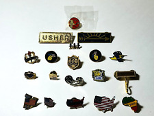 Pin Lot of 19 Pieces ~ Flags ~ Ushers ~ Honor Roll ~ Arrow & more Vintage picture