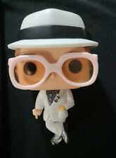 Funko Pop ELTON JOHN #62 Dressed In White Suit missing Cane/ damaged picture