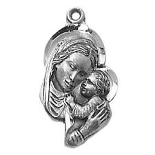 Beautiful Sterling Silver Medal Madonna with Child Size 1 in L with 18 in Chain picture