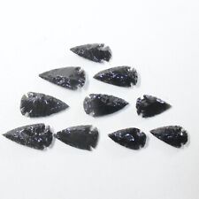 10 Large Obsidian Ornamental Arrowheads  #8424  Spearhead picture