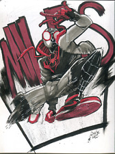 Marvel Original Art SPIDER-MAN MILES MORALES by GLENN URIETA 9'' x 12''. picture