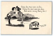 1912 Couple Kissing Romance Jack And Jill Cobb Shinn Artist Signed Postcard picture