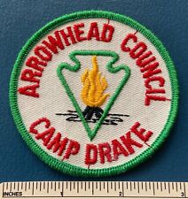 Vintage 1960s CAMP DRAKE Arrowhead Council Boy Scout Camper PATCH BSA Badge picture