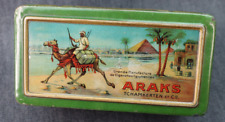 Vintage Rare 1920's ARAKS Arabian Cigarette Tobacco Tin ~ Camel Egyptian Green picture