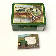 Vintage JOHN DEERE Kids Turtle Trouble Metal Tin LUNCH BOX and PICTURE FRAME picture