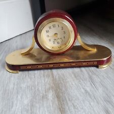 Vintage Seth Thomas Mini Table Clock Mahogany Wood and Brass picture