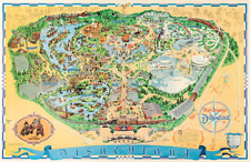 1972 Disney Disneyland Fun Map Poster Country Bear Jamboree Callout picture