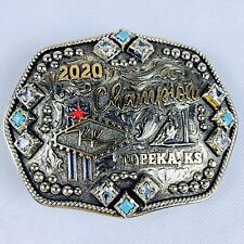 2020 Champion Topeka, KS Rodeo Belt Buckle   Usher Brand picture