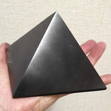 Big Shungite Pyramid 4 inches Polished surface Authentic shungite stone, Tolvu picture