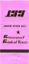 Brazosport Bank of Texas The Bold Bank Freeport, Texas Vintage Matchbook Cover picture