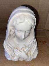 Vintage Retro Virgin MARY  Madonna Night Light Porcelain Bisque Madonna W a Rose picture