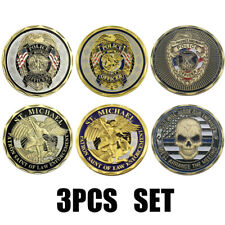 3PCS Police Officer Coin St Michael Badge Law Enforcement Challenge  Coins picture