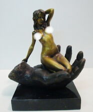Statue Sculpture Pin-up Naked Art Deco Style Art Nouveau Style Bronze Signed picture