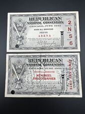 1944 REPUBLICAN NATIONAL CONVENTION 20++ AUTOGRAPHS ON NEWSREEL TICKET/PASS K840 picture