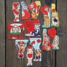 12 Diff Vintage Original 1950s VALENTINES DAY CARDS Kid HEART Collection NOS picture