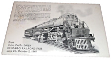 SEPTEMBER 1949 UNION PACIFIC BIG BOY CHICAGO RAILROAD FAIR  POST CARD B picture