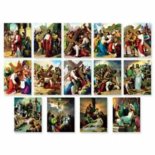 Stations of the Cross 4x6 Inch Poster Set, 14 LAMINATED Posters Included picture