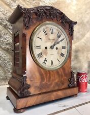 antique England,S.STEPHENSON FUSSE MOVMENT Bracket Strikes Clock,Walnut Case picture