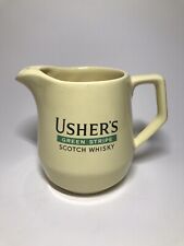 VTG Usher's Scotch Whisky Green Stripeceramic Bar Pitcher, Wade Regency, England picture