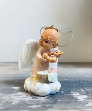 Bradford Editions Precious Moments Ornament Angel With Baby In A Basket  picture