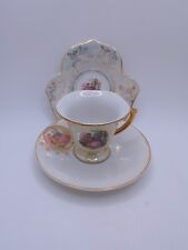 Vintage Italian Porcelain “Victorian Scene” Tea Cup and Saucer Set picture