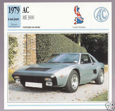 1979-1985 AC A.C. ME 3000 British Car Photo Spec Sheet Info Stat French Card picture
