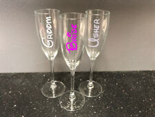 Wedding Flute Glass With Disney Font Prosecco Champagne Wine Bride Groom Etc picture