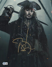 JOHNNY DEPP SIGNED 'PIRATES OF THE CARIBBEAN' 11X14 PHOTO AUTOGRAPH BECKETT BAS picture