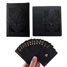 Cool Black Playing Cards Waterproof Black-Gold Foil Poker Cards with Gift Box picture