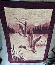 Vintage San Marcos Ducks Flying Hunter Blanket  89”x61” Reversible Preowned picture