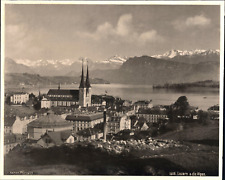 Photoglob, Switzerland, Lucerne and the Alps Vintage Photomechanical Print Pho picture
