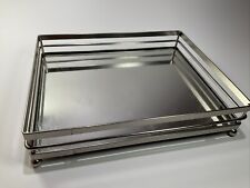Mirror Top Tray Vanity Dressing Table Metal Silver Rectangular picture