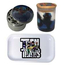 Titans Superhero Team Comic Herb Grinder, Stash Jar, Rolling Tray Set picture
