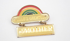 Worlds Greatest Mother Gold Tone Vintage Lapel Pin picture