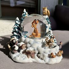 RARE Disney Winter Bambi Musical Snow Globe EXCELLENT Condition picture