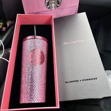 2023 Starbucks Blackpink Rhinestone Bling Rose Gold 16oz SS Tumbler Cup Limited picture