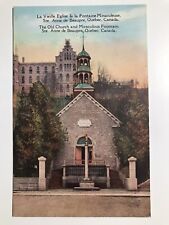 Vintage 1940 The Old Church Miraculous Fountain Quebec Canada Postcard picture